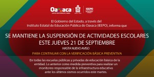 Este jueves, se mantiene suspensión de clases en Oaxaca (1)