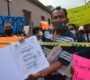 Habitantes de la Colonia Encinos bloquean calles y cruceros del municipio de Oaxaca; exigen alumbrado público
